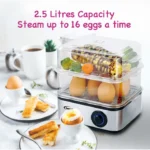 PowerPac Egg Steamer, Food Steamer 2.5L Multi function 2 Tier Steamer (PPS706)