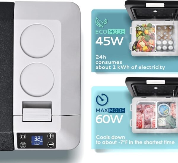 EUHOMY 12 Volt Refrigerator, 32QT(30L) Electric Cooler, Car Fridge APP Control, Car Refrigerator 12/24V DC 110-240V AC, Portable Freezer Usable Battery for Camping, Travel, Truck, Outdoor