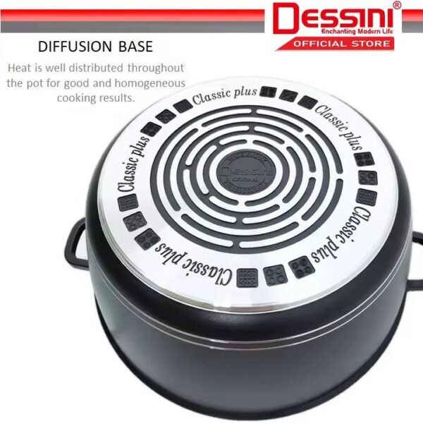 DESSINI ITALY Granite Aluminium Non Stick Casserole Pot Bowl Deep Fry Pan Cookware Tool (12 Pcs)
