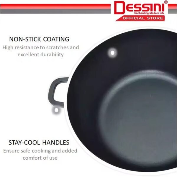DESSINI ITALY Granite Aluminium Non Stick Casserole Pot Bowl Deep Fry Pan Cookware Tool (12 Pcs)