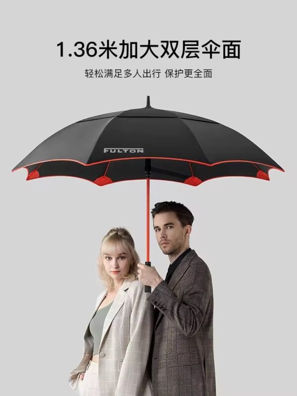 Fulton Premium Windproof Golf Umbrella Double Layer Reinforced Automatic Long Handle Rain Umbrella for Heavy Rain