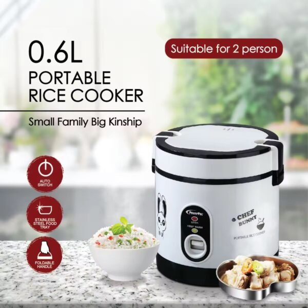 PowerPac Mini Rice Cooker,  Electirc Lunch Box 0.6L/1.2L (PPRC09/PPRC113)