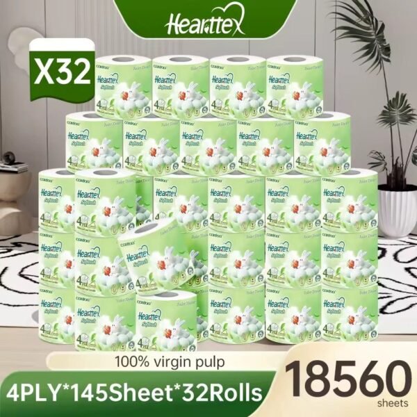 [32Rolls] HEARTTEX Softtech Toilet Paper Tissue Roll Paper 4PLY 16ROLL X 2BDL 150g/Roll Deluxe Roll Tissue