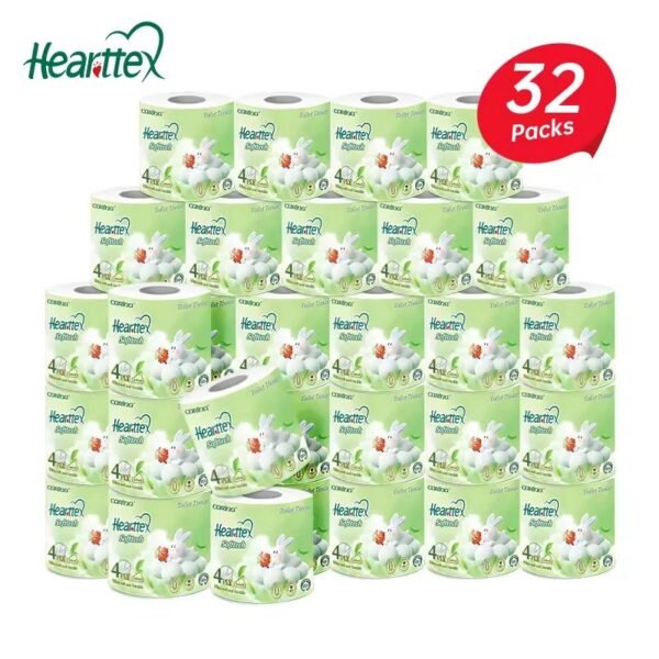 [32Rolls] HEARTTEX Softtech Toilet Paper Tissue Roll Paper 4PLY 16ROLL X 2BDL 150g/Roll Deluxe Roll Tissue