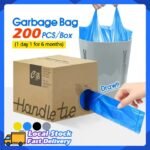 🇸🇬 [READY STOCK] 200pcs 45*59cm Rubbish Bag Handle Breakpoint Thickened Disposable Garbage Bag Plastic Trash Bags Lack Tear Durable Value Dustbin