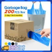 🇸🇬 [READY STOCK] 200pcs 45*59cm Rubbish Bag Handle Breakpoint Thickened Disposable Garbage Bag Plastic Trash Bags Lack Tear Durable Value Dustbin