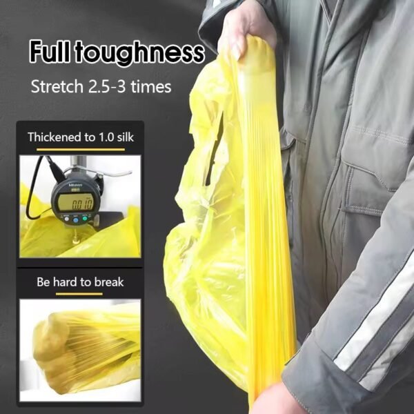🇸🇬 [READY STOCK] 200pcs 45*59cm Rubbish Bag Handle Breakpoint Thickened Disposable Garbage Bag Plastic Trash Bags Lack Tear Durable Value Dustbin
