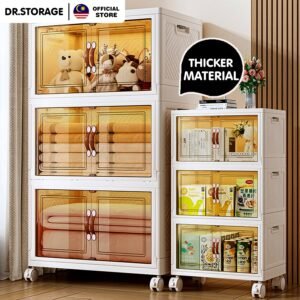 DR.STORAGE 3/5 Layers Large Capacity Storage Cabinet Folable Storage Cabinet Almari Pakaian